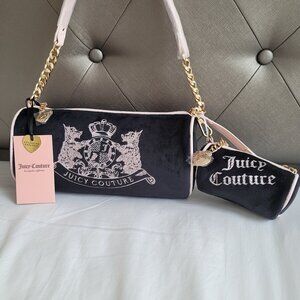 🩷✨️Juicy Couture Scottie Dogs Barrel Satchel Black and Pink